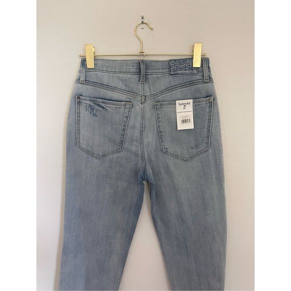 SPLENDID High Waist Destroyed Straight Crop Jean Size 28 NWT - Picture 4 of 8